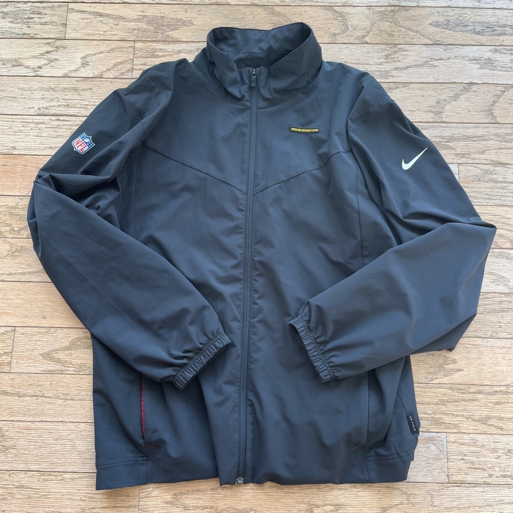 Washington Commanders Football Nike NFL On Field Zip-Up Jacket Men's Large Black